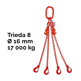 Čtyřpramenný řetězový vazák, oko-4 hák,...